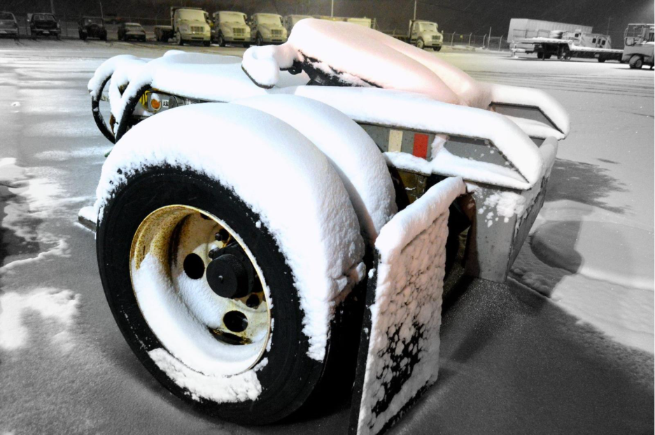 Snow covered tire